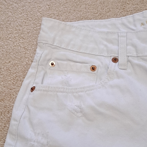 Aeropostle 90's Baggy Short White Denim Shorts Size 6 Distressed Jean Shorts - Picture 2 of 11